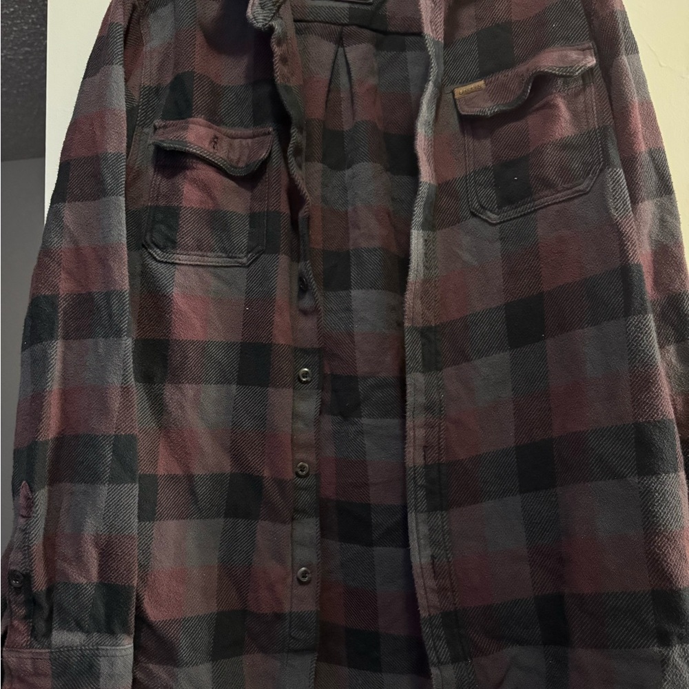 Orvis Men's Plaid Shirt Jacket - Black and Red